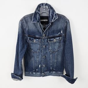 Express Denim Trucker Jacket Jeans Men's XS Blue